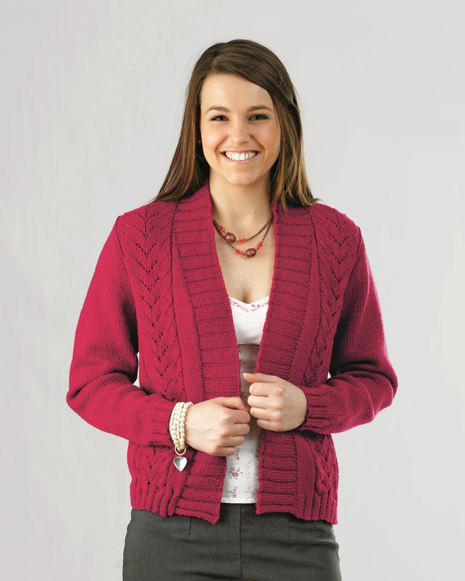 PT 8294 - Lace Panel Jacket - Knitting Pattern - Image 5