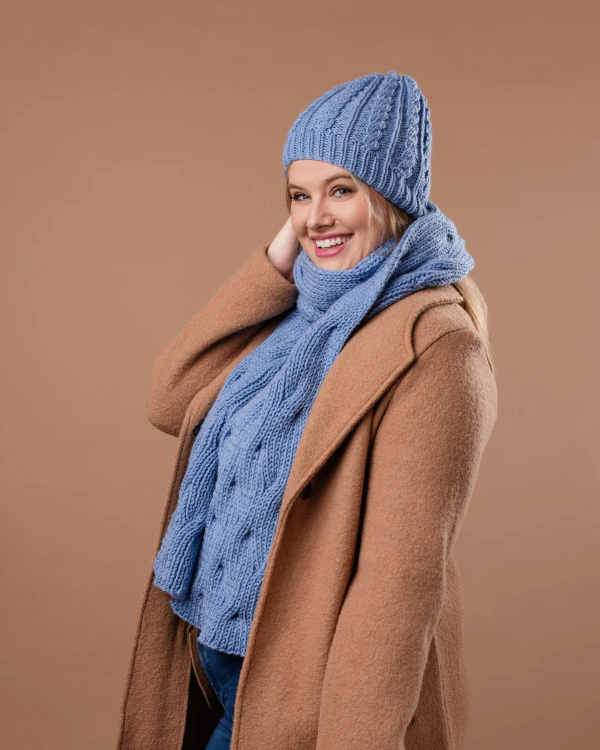 Waterfall Scarf and Beanie - Adults Knitting Pattern | PT 8713 - Image 6